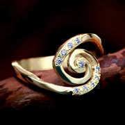 Кольцо "Галактика" с бриллиантами, золото
