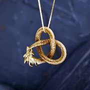 Dragon pendant big gold