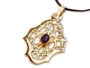 Hamsa ben porat yosef gold with Amethyst