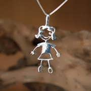 pendentif du bonheur (fille) argent