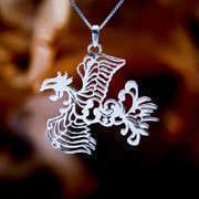 Japanese Phoenix Pendant Silver