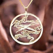 Japanese Stork Pendant Gold