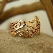 Кольцо «Японский аист», золото