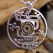 Mayan World Tree Pendant Silver and Gold