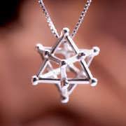 Merkaba 14 Punkte Silber Medium