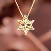 Merkaba 14 Punkte Gold Medium