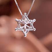 Merkaba 14 pointes argent moyen