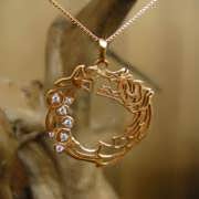 Ouroboros Pendant Gold With Diamonds