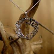 Ouroboros Pendant Silver With Zircons