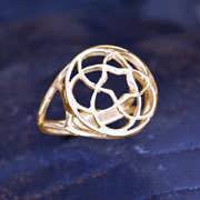 Pentagramic Torus knot ring gold