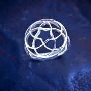 Pentagramic Torus knot ring silver