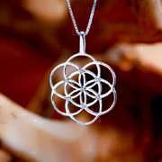 Seed of life pendant silver With Gemstones
