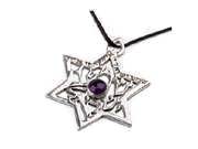 Inlaid Shema Israel star silver with Amethyst