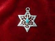Star of David for protection silver with Turquoise