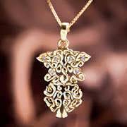 Earth Element Pendant Gold Small with Diamonds