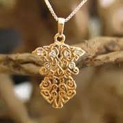 Earth Element Pendant Gold Small with Diamonds