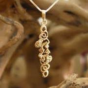 Water Element Pendant Gold Small with Diamonds