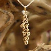 Water Element Pendant Gold Small With Diamonds