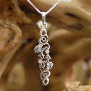 Water Element Pendant Silver Small with Cubic Zirconia