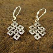 Tibetan Knot Earrings Silver