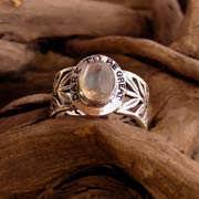 Inlaid Victory Ring silver with Moonstone