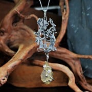 Star Children Pendant Silver (with Libyan Glass/Moldavite/tektite)