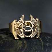 Vesica Pisces Ring Gold