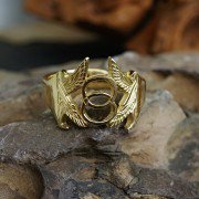 Vesica Pisces Ring Gold