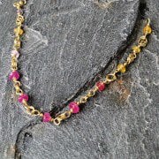 Royal Handwoven Beads Necklace 14K Gold