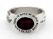 Four winds ring silver with Garnet