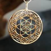 Inlaid Flower and Seed of Life SilverGold