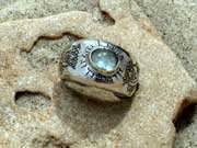 Lotus ring silver with Labradorite