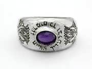 Lotus ring silver with Amethyst