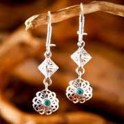 Nefertiti Lotus Earrings Silver