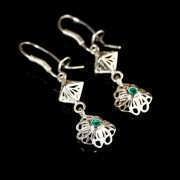 Nefertiti Lotus Earrings Silver