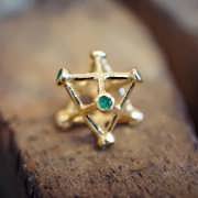 Inlaid Merkaba Small with Emerald