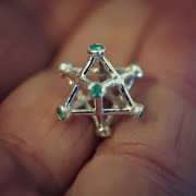 Inlaid Merkaba Small with Emerald