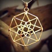 Tesseract Pendant Gold