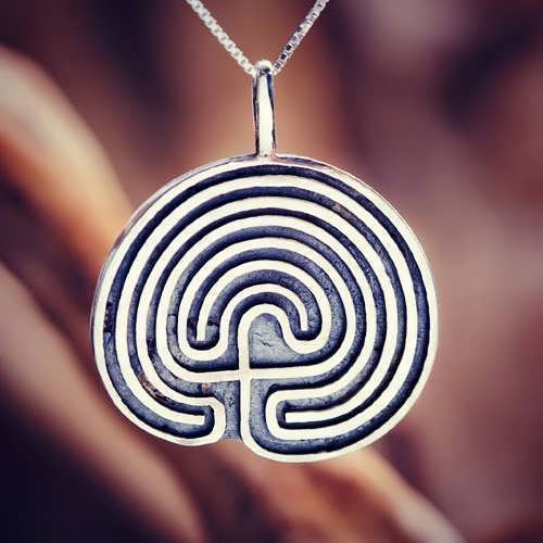 Labyrinthe pendentif argent