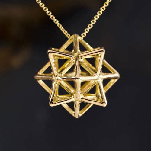 Alchemy/Vector Equilibrium Pendant Gold