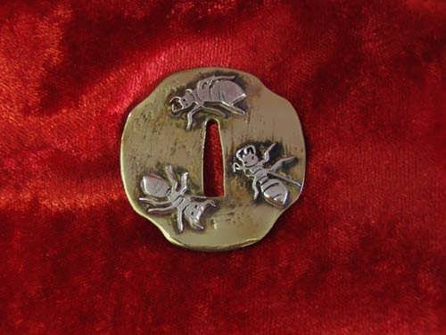Tsuba With Ants Silver