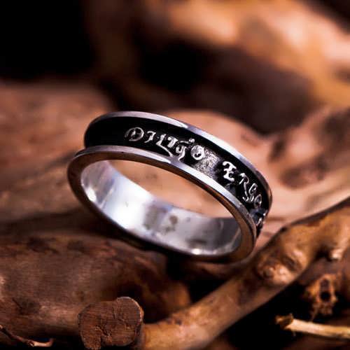 Diligo Ergo Sum Ring Silver (narrow)