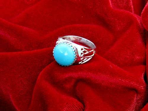 Egyptian Lotus ring silver with Turquoise