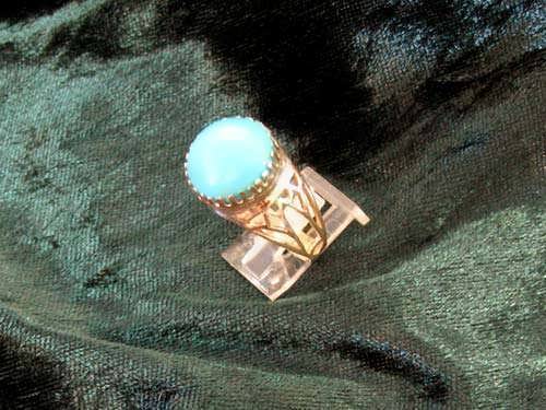 Egyptian Lotus ring gold with Turquoise