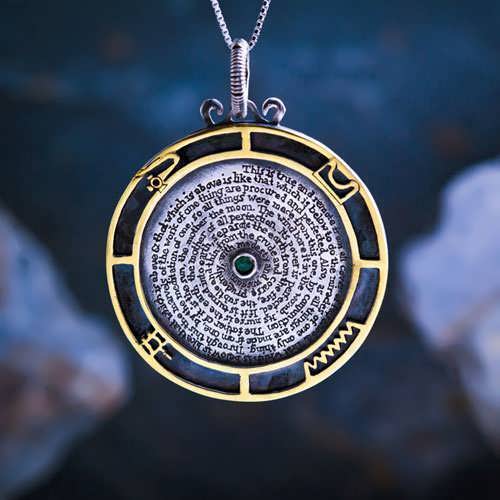 Emerald Tablet Mercury Pendant Silver and Gold (*Limited Edition*)