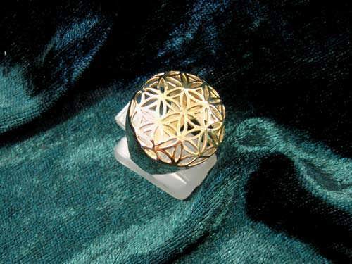 Flower of Life Ring Gold