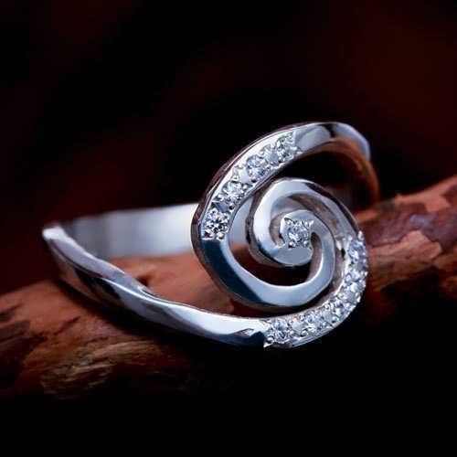 Galaxie Ring Silber mit kubischem Zirkonia