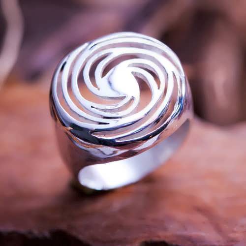 Golden Spiral Silver Ring