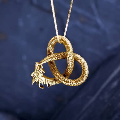 Dragon pendant big gold