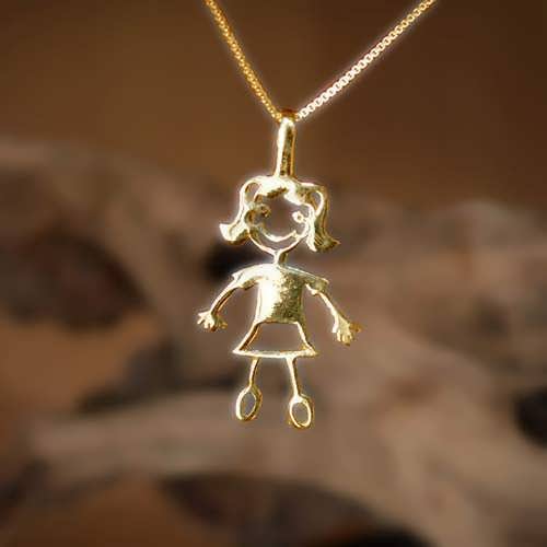 Happiness Pendant (girl) Gold